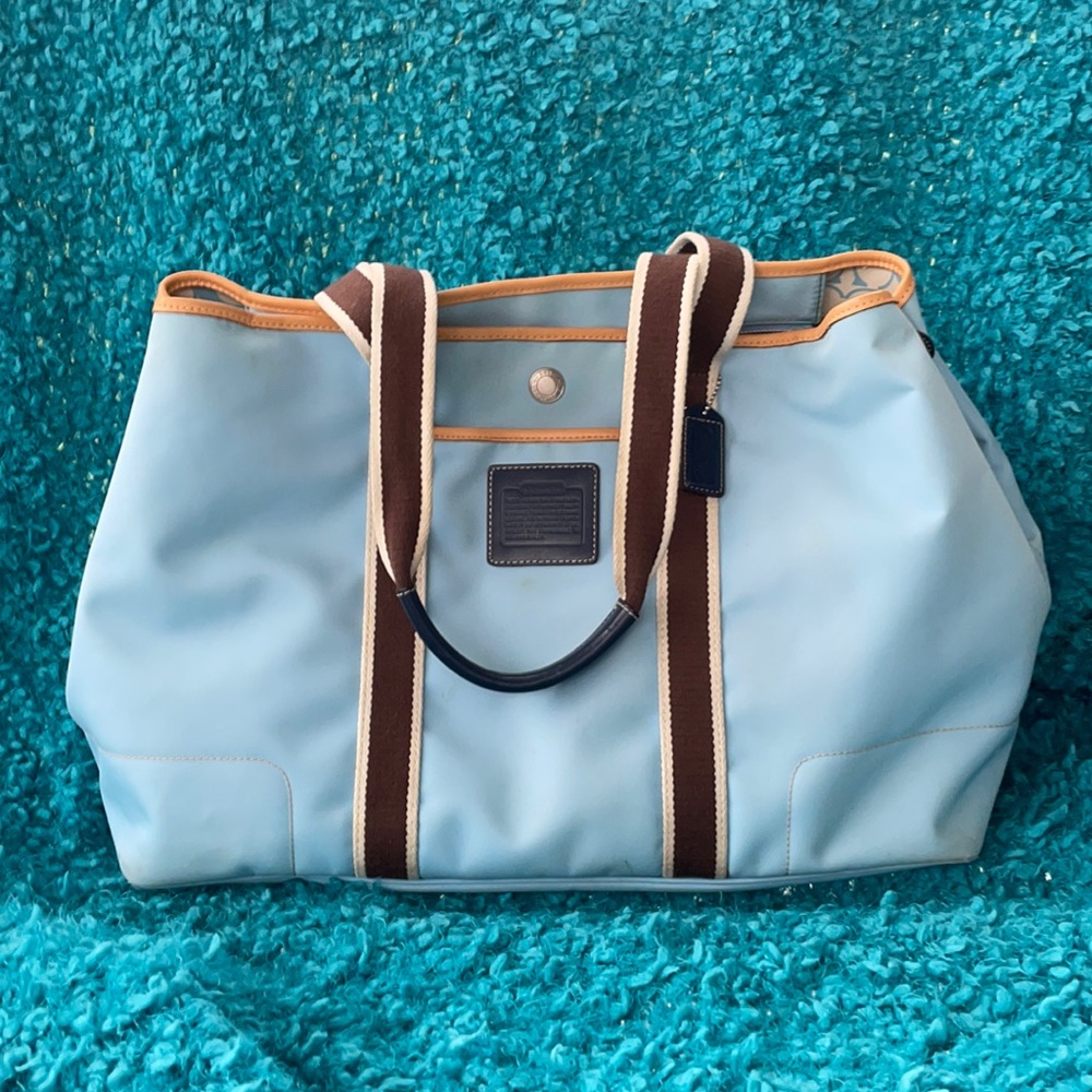 Coach Baby Blue Nylon Tote Gem